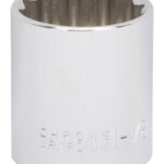 Vulcan MT6521736 Drive Socket, 1-1/8 in Socket, 1/2 in Drive, 12-Point, Chrome Vanadium Steel, Chrome