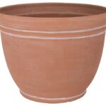 Landscapers Select PT-S059 Planter, 15 in Dia, 11.5 in H, Round, Resin, Terra Cotta, Terra Cotta Sells in Quantity of 6