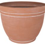 Landscapers Select PT-S060 Planter, 18 in Dia, 13-3/4 in H, Round, Resin, Terra Cotta, Terra Cotta Sells in Quantity of 6