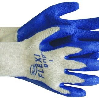 BOSS 8426S Ergonomic Protective Gloves, S, Knit Wrist Cuff, Latex Coating, Blue