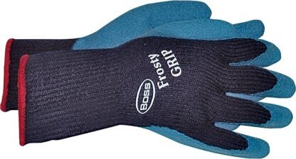 BOSS Frosty GRIP 8439L Protective Gloves, L, Knit Wrist Cuff, Acrylic Glove, Blue