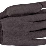 BOSS 403L Classic, Heavy Weight Protective Gloves, Men's, L, Straight Thumb, Knit Wrist Cuff, Cotton/Polyester, Brown