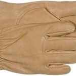 BOSS 4052M Driver Gloves, M, Keystone Thumb, Open, Shirred Elastic Back Cuff, Pigskin Leather, Tan