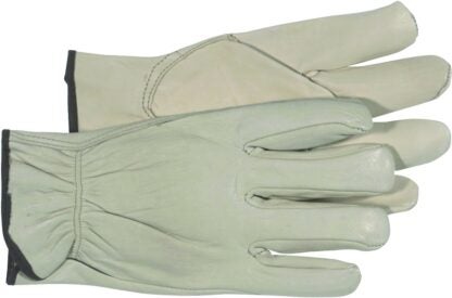 BOSS 4068J Driver Gloves, XL, Keystone Thumb, Open, Shirred Elastic Back Cuff, Leather, Natural