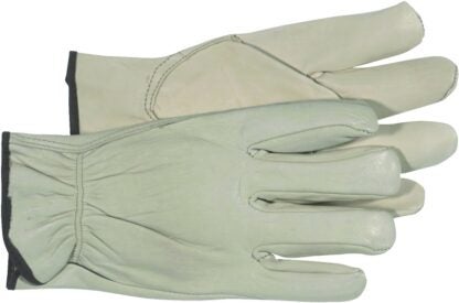 BOSS 4068L Driver Gloves, L, Keystone Thumb, Open, Shirred Elastic Back Cuff, Leather, Natural