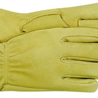 BOSS 4085S Driver Gloves, S, Keystone Thumb, Open, Shirred Elastic Back Cuff, Deerskin Leather, Gold