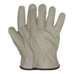 Boss 40672X Gloves, Men's, 2XL, Keystone Thumb, Open, Shirred Elastic Back Cuff, Cowhide Leather, Natural