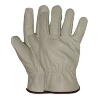 Boss 40672X Gloves, Men's, 2XL, Keystone Thumb, Open, Shirred Elastic Back Cuff, Cowhide Leather, Natural