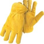 BOSS THERM 7186J Insulated Driver Gloves, XL, Keystone Thumb, Elastic Cuff, Yellow