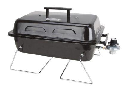 Omaha YL1081 Portable Gas Grill, 1-Grate, 168 sq-in Primary Cooking Surface, Black, Steel Body