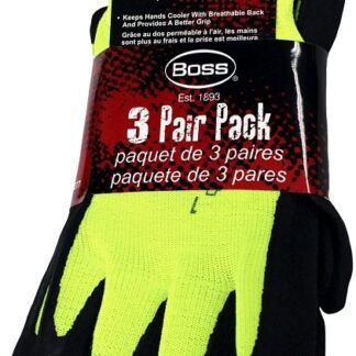 GLOVE KNIT HI-VIS LARGE 3PAIR