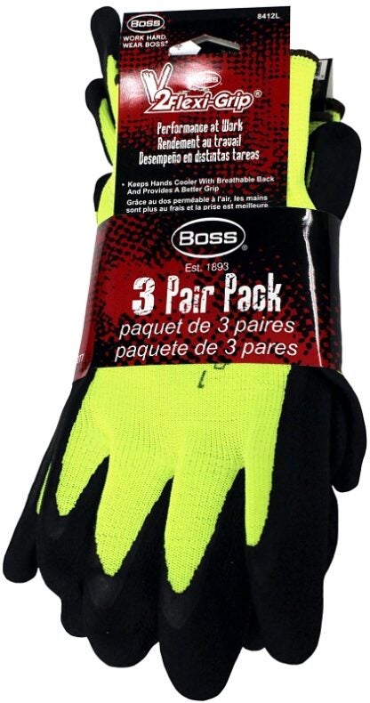 GLOVE KNIT HI-VIS LARGE 3PAIR