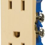 Eaton Wiring Devices 1107V Duplex Receptacle, 2 -Pole, 15 A, 125 V, Back, Side Wiring, NEMA: 5-15R, Ivory