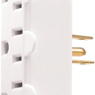 Eaton Cooper Wiring 1147W-BOX Outlet Adapter, 2 -Pole, 15 A, 125 V, 3 -Outlet, NEMA: NEMA 5-15R