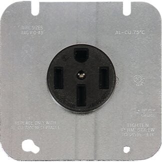 Eaton Wiring Devices 1168 1168-2-SP Power Receptacle, 3 -Pole, 125/250 V, 50 A, NEMA: NEMA 14-50R, Black