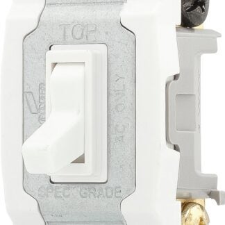 Eaton Wiring Devices 1242-7W-BOX Toggle Switch, White, 15 A, 120 V, 1.31 in L x 0.88 in W x 3.28 in H Dimension