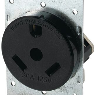 Eaton Cooper Wiring 1263-BOX Power Receptacle, 2 -Pole, 125 V, 30 A, NEMA: NEMA TT-30R, Brown