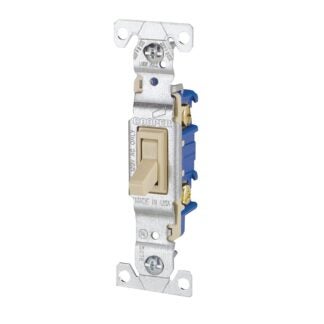 Eaton Wiring Devices 1301V Toggle Switch, 120 V, Wall Mounting, Polycarbonate, Ivory Sells in Quantity of 10