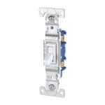 Eaton Wiring Devices 1301W Non-Grounded Toggle Switch, 15 A, 120 V, Polycarbonate Housing Material, White Sells in Quantity of 10