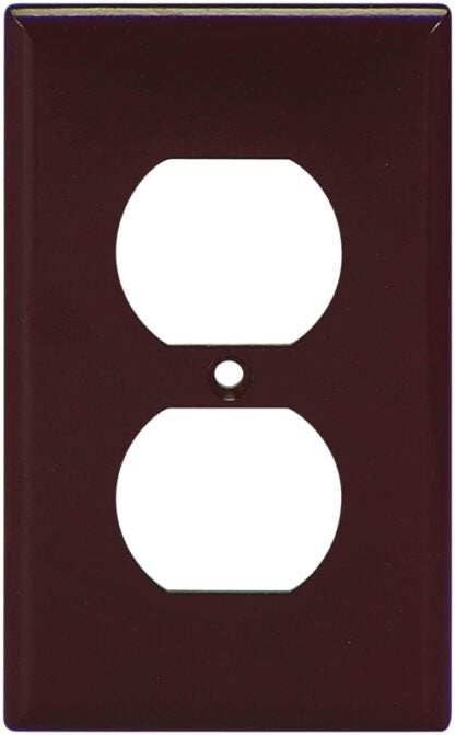 Eaton Wiring Devices 2132B-BOX Receptacle Wallplate, 4-1/2 in L, 2-3/4 in W, 1 -Gang, Thermoset, Brown, High-Gloss Sells in Quantity of 25