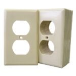 Eaton Wiring Devices 2132V-JP Receptacle Wallplate, Duplex, Standard-Size, 4-1/2 in L, 2-3/4 in W, 1-Gang, Ivory