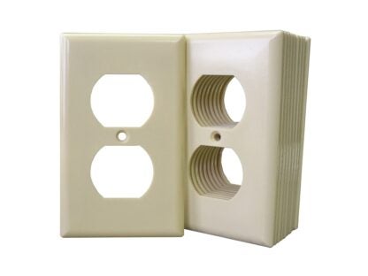 Eaton Wiring Devices 2132V-JP Receptacle Wallplate, Duplex, Standard-Size, 4-1/2 in L, 2-3/4 in W, 1-Gang, Ivory