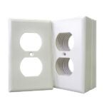 Eaton Wiring Devices 2132W-JP Receptacle Wallplate, Duplex, Standard-Size, 4-1/2 in L, 2-3/4 in W, 1-Gang, White