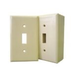 Eaton 2134V-JP Wallplate, 4-1/2 in L, 2-3/4 in W, 1-Gang, Thermoset, Ivory, High-Gloss