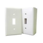 Eaton 2134W-JP Wallplate, 4-1/2 in L, 2-3/4 in W, 1-Gang, Thermoset, White, High-Gloss