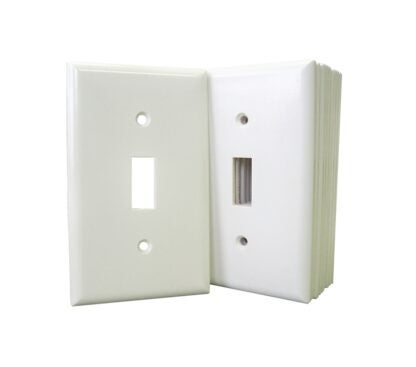 Eaton 2134W-JP Wallplate, 4-1/2 in L, 2-3/4 in W, 1-Gang, Thermoset, White, High-Gloss