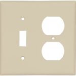 Eaton Wiring Devices 2138V-BOX Combination Wallplate, 4-1/2 in L, 4-9/16 in W, 2 -Gang, Thermoset, Ivory Sells in Quantity of 10