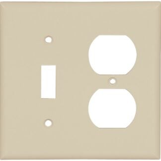 Eaton Wiring Devices 2138V-BOX Combination Wallplate, 4-1/2 in L, 4-9/16 in W, 2 -Gang, Thermoset, Ivory Sells in Quantity of 10