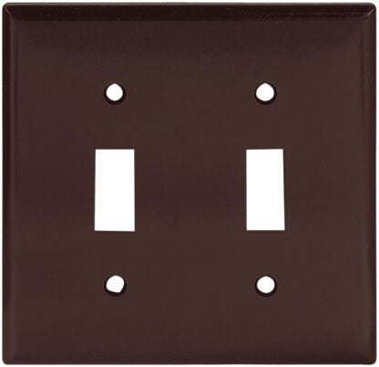 Eaton Wiring Devices 2139B-BOX Wallplate, 4-1/2 in L, 4-9/16 in W, 2 -Gang, Thermoset, Brown, High-Gloss Sells in Quantity of 10