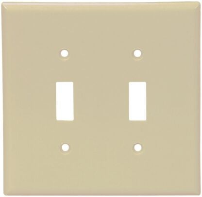 Eaton Wiring Devices 2139V-BOX Wallplate, 4-1/2 in L, 4-9/16 in W, 2 -Gang, Thermoset, Ivory, High-Gloss Sells in Quantity of 10