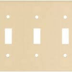 Eaton Wiring Devices 2141V-BOX Wallplate, 4-1/2 in L, 6.37 in W, 3 -Gang, Thermoset, Ivory, High-Gloss