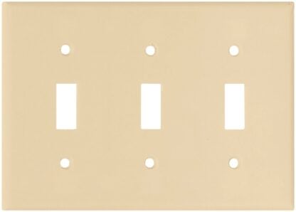 Eaton Wiring Devices 2141V-BOX Wallplate, 4-1/2 in L, 6.37 in W, 3 -Gang, Thermoset, Ivory, High-Gloss