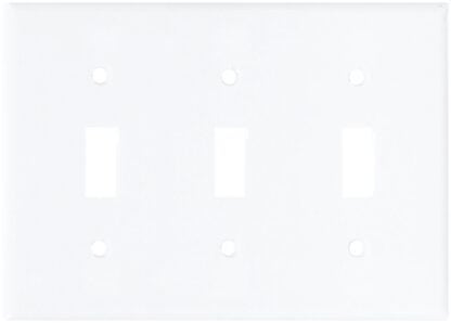 Eaton Wiring Devices 2141W-BOX Wallplate, 4-1/2 in L, 6-3/8 in W, 3 -Gang, Thermoset, White, High-Gloss