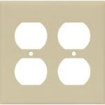 Eaton Wiring Devices 2150V-BOX Receptacle Wallplate, 4-1/2 in L, 4-9/16 in W, 2 -Gang, Thermoset, Ivory Sells in Quantity of 10