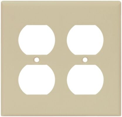 Eaton Wiring Devices 2150V-BOX Receptacle Wallplate, 4-1/2 in L, 4-9/16 in W, 2 -Gang, Thermoset, Ivory Sells in Quantity of 10