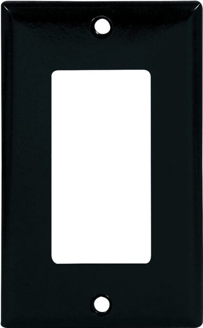 Eaton 2151BK-BOX Wallplate, 4-1/2 in L, 2-3/4 in W, 1-Gang, Thermoset, Black, High-Gloss Sells in Quantity of 25