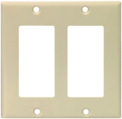 Eaton Cooper Wiring 2152 2152V-BOX Wallplate, 4-1/2 in L, 4.56 in W, 4 -Gang, Thermoset, Ivory, High-Gloss