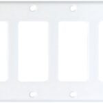 Eaton Cooper Wiring 2164W-BOX Wallplate, 4-1/2 in L, 8.19 in W, 4 -Gang, Thermoset, White, High-Gloss