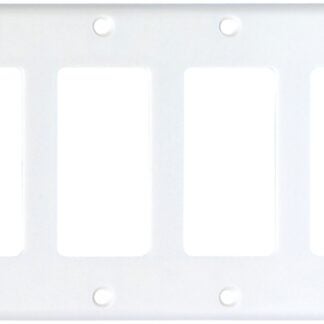 Eaton Cooper Wiring 2164W-BOX Wallplate, 4-1/2 in L, 8.19 in W, 4 -Gang, Thermoset, White, High-Gloss