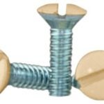 Eaton Wiring Devices 231V-BOX Wallplate Screw, 1/2 in L, Slotted Drive, Metal, Ivory Sells in Quantity of 100