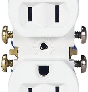 Eaton Wiring Devices 270W Duplex Receptacle, 15 A, 2-Pole, 5-15R, White