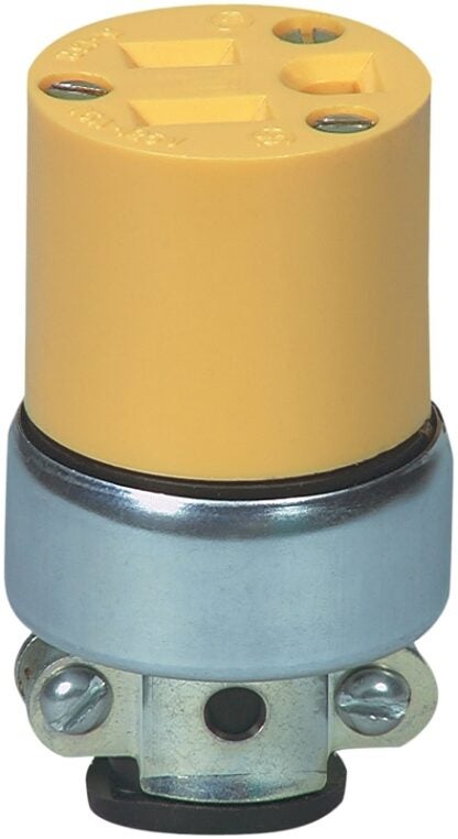 Eaton Wiring Devices WD2887 Electrical Connector, 2 -Pole, 15 A, 125 V, NEMA: NEMA 5-15, Yellow