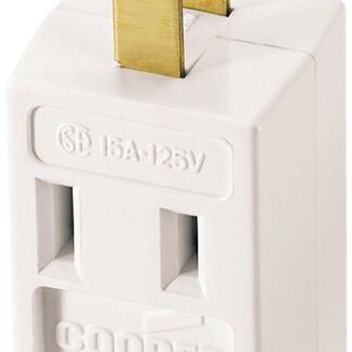 Eaton Wiring Devices 4400W-BOX Outlet Adapter, 2 -Pole, 15 A, 125 V, 3 -Outlet, NEMA: NEMA 1-15R, White Sells in Quantity of 10