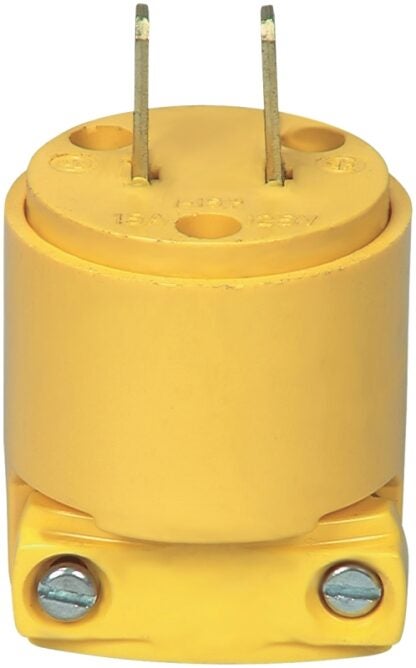 Eaton Cooper Wiring WD4862 Electrical Plug, 2 -Pole, 15 A, 125 V, NEMA: NEMA L5-15, Yellow