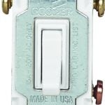 Eaton Wiring Devices 5223-7W-BU Toggle Switch, 15 A, 120 V, Screw Terminal, White