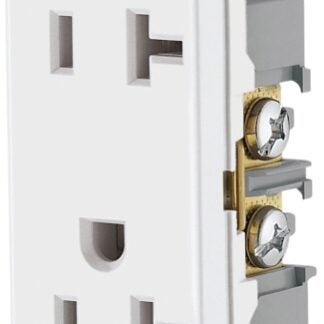 Arrow Hart 6352 6352W-BU Duplex Receptacle, 2 -Pole, 20 A, 125 V, Back, Side Wiring, NEMA: 5-20R, White